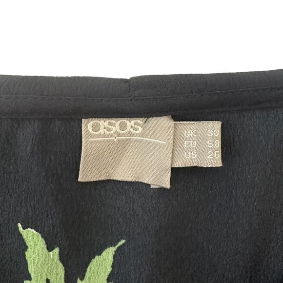 ASOS Design Curve Midi Tea Dress With Cape Back 26 Black Multi Floral Print - Picture 8 of 13